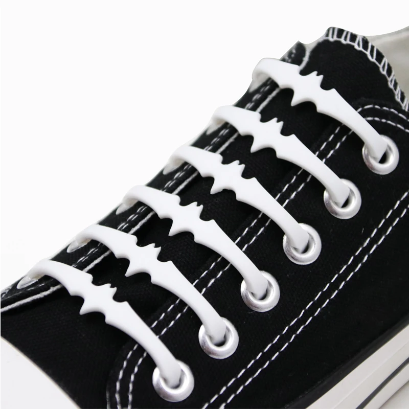N 1 Set 16 Roots Men No Tie Shoelaces Rubber Slip Silicone lazy laces Cool Bats Laces Adult-free Elastic Laces Patented Product