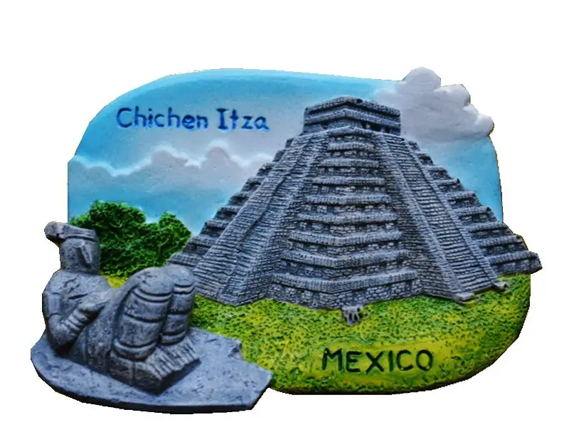 

Mexico Mayan Pyramids Hand-Painted Aromatherapy 3D Fridge Magnets World Travel Souvenirs Refrigerator Magnetic Sticker