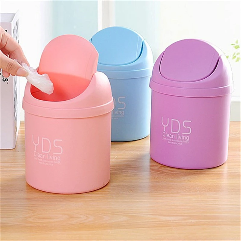 Home Office Snacks Waste Bins Plastic Mini Table Dustbin Sundries