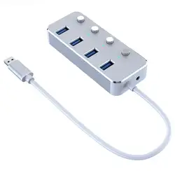 3,0 концентратор Super Скорость 4 Порты внешних Micro-USB Hub разветвитель Портативный для Apple Macbook Air ноутбук Планшетные ПК концентратора