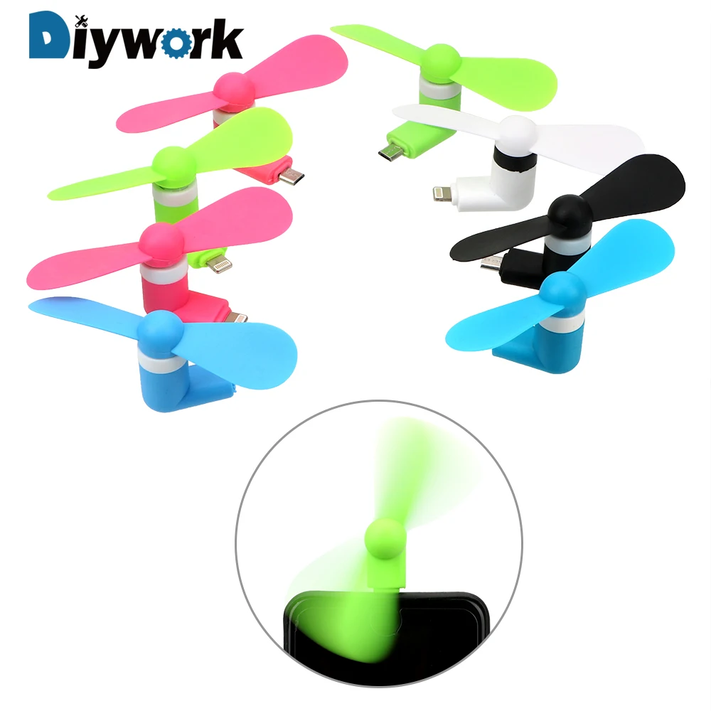 

DIYWORK For Apple Android Strong wind power Smartphone Fan Random Colou Mini Fan Portable Cooling Fan Ultra-quiet