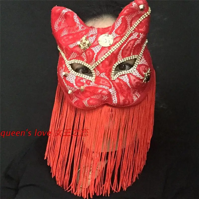 Маскарадные маски для девочек, венецианская лиса, кошка и женские маски для бара, ночного клуба, для выступлений, шоу, для взрослых, макияж, праздничная одежда, кружевная маска, B-9476