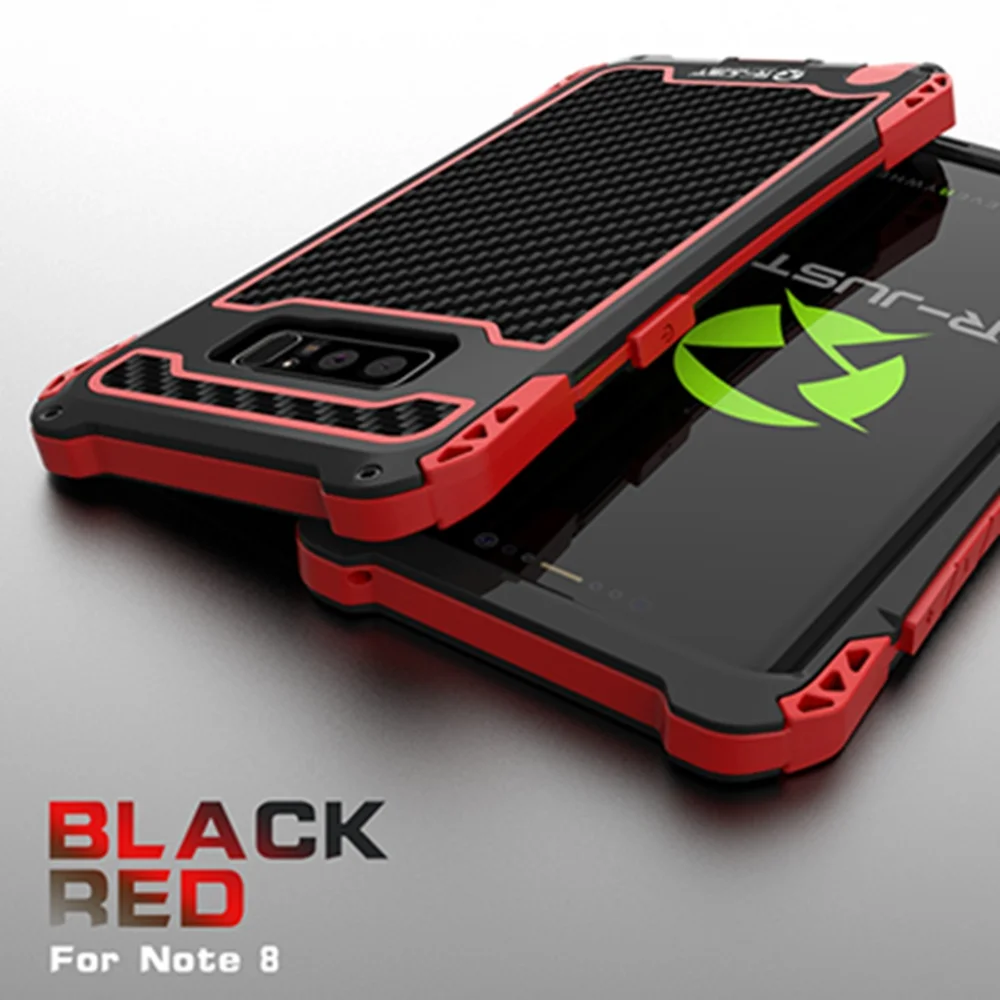 Black Red Противоударный алюминиевый металлический защитный чехол из углеродного волокна для samsung Galaxy S8 Plus S6 S7 Edge - Цвет: Black Red