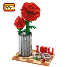 Роза для рукоделия пластиковая игрушка-конструктор украшения модели наборы сборные блоки креативный домашний интерьер подарок на день Святого Валентина