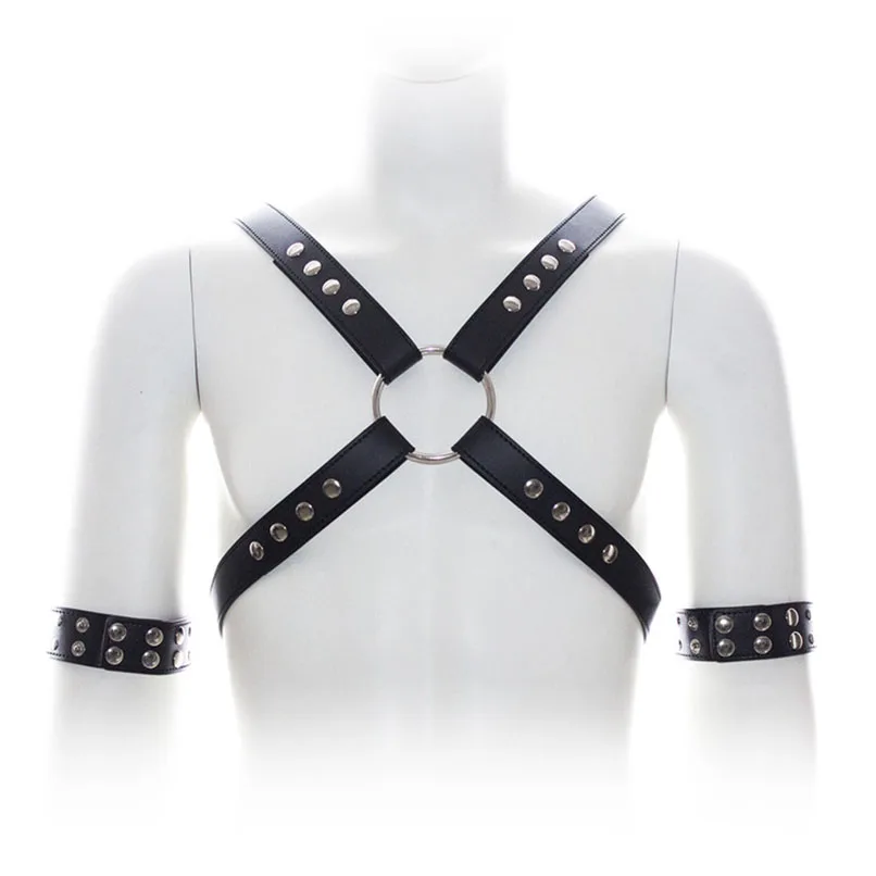 MaryXiong PU Leather Bondage Restraints Erotic Belts for Men Clubwear