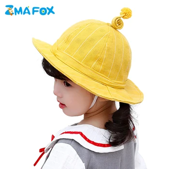 

ZMAFOX children kids fisherman bucket hats striped baby soft hat boy girl summer sun helmet infant breathe fedora mesh cap visor