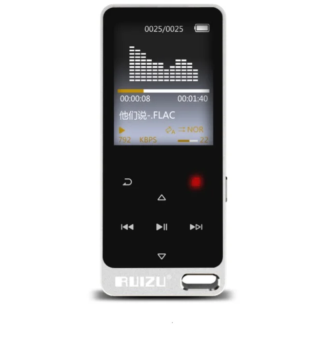 RUIZU X19/X05S цельнометаллический сенсорный экран HIFI MP3-плеер встроенный динамик 8 ГБ Цифровой MP3 музыкальный плеер - Цвет: Серебристый