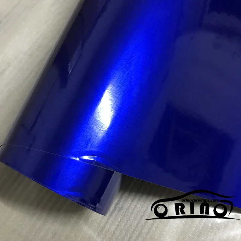 

Car Styling Blue Glossy Metallic Vinyl Wrap Car Sticker Glossy Candy Vinyl Film With Air Bubble Free 10/20/30/40/50CMX152CM