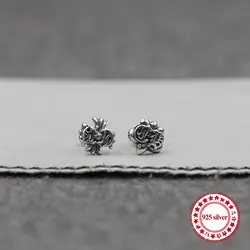 S925 серебро серьги личности ретро классические модные серии панк стиль письма отправить подарок любовника