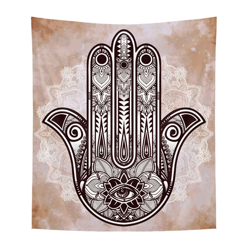 

DecorUhome Bohemia Hamsa Hand Tapestry Wall Hanging Decor Thick Short Plush Home Decor Yoga Blanket Living Wall Tapestry Moon