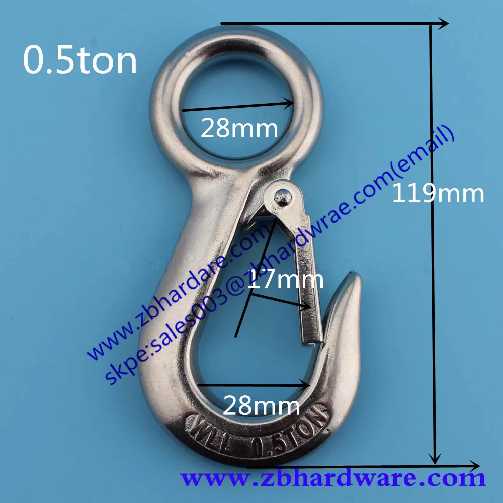 5pcs Silver 304 Stainless Steel American Type Trigger Round Large Eye