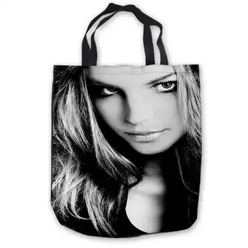 

Custom Canvas britney-spears Tote Hand Bags Shopping Bag Casual Beach HandBags Foldable 180911-01-29