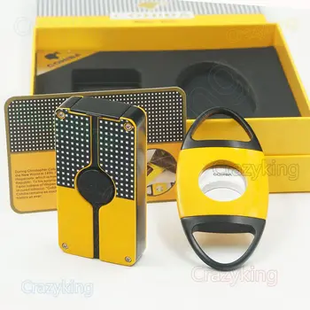 

COHIBA Classic 3 Torch Jet Flame Cigar Metal Lighter Punch With Smooth Cutter