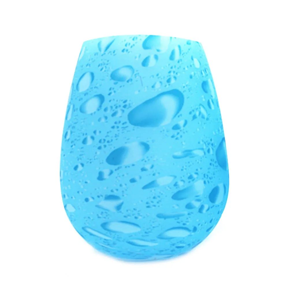 Silicone Wine Glass Unbreakable Cup With Beautiful Pattern For Beer - Blue Raindrop Style2 | Дом и сад