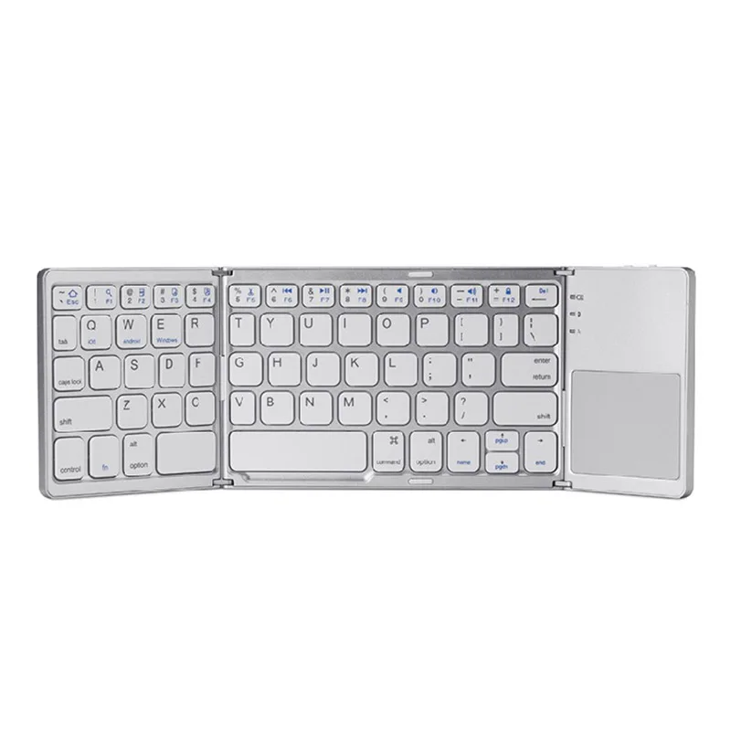 Беспроводной сенсорная панель, Bluetooth складная клавиатура Портативный Перезаряжаемые складная клавиатура для IOS/Android/Windows iPad Tablet - Цвет: White