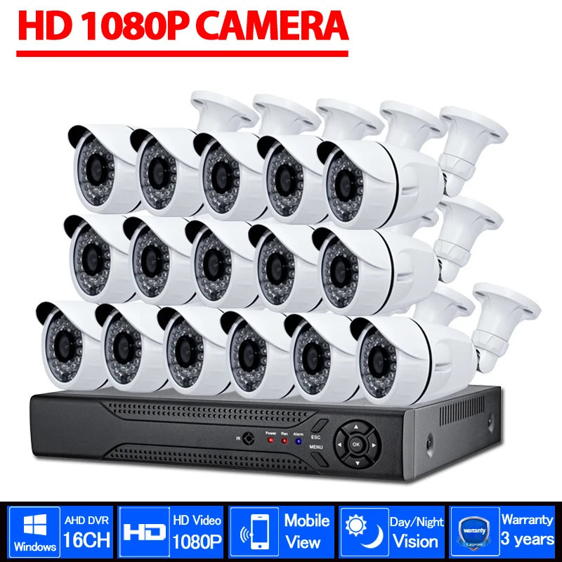  16CH CCTV System 1080P DVR kit AHD-NH CCTV Video Recorder 1920*1080 2.0MP SONY IMX322 Surveillance Camera Home security system 