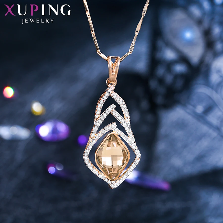 Xuping амулеты стильные ожерелья для женщин кристаллы от Swarovski разноцветные ювелирные изделия модный дизайн семейные вечерние подарки S160-40475