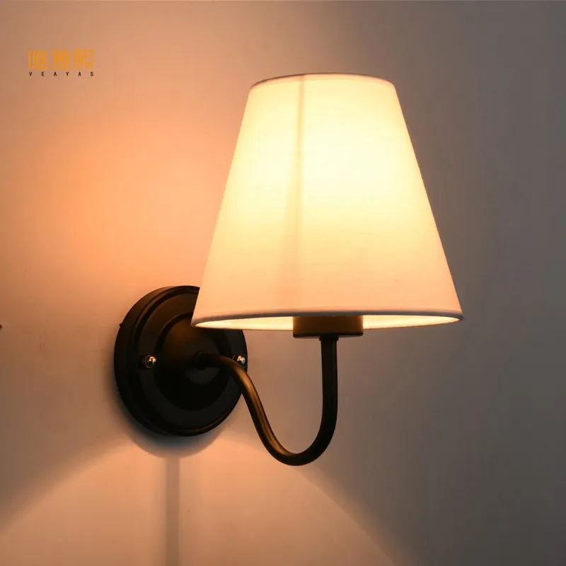  Modern LED Cloth Wall Lamp Wall sconce Light Hallway Bedroom Bedside Light flaxen/black/white - 32803886506