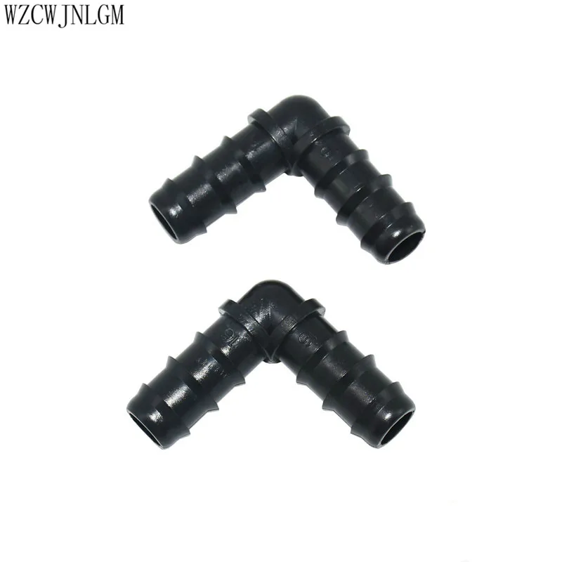 

8pcs 90 Degree Elbow 16mm Soft Pipe Connectors Black Plastic Easy Installation Greenhouse Drip Irrigation Water Pipe Fittings