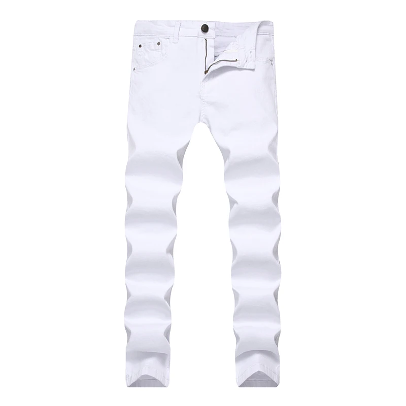 

New Fashion White Denim Trousers for Male Spring and Autumn Men Stretch Jeans Retro Pants Casual Men's Jeans
