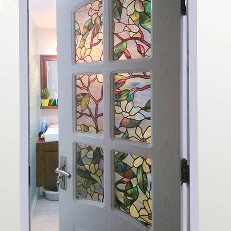 Stained Glass Film Static Adhesive Film Decorative Vinyls For Window Glass Vintage Decor Privacy Tinting