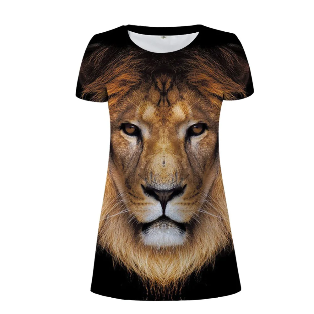 NoisyDesigns Fashion Women Dress Straight Dresses Cool 3D Lions Animal