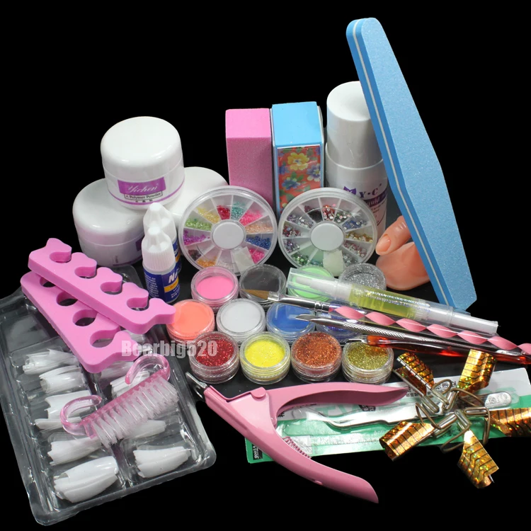 New 23pcs/set Acrylic Nail Art Set Acrylic Powder Liquid Nail Tools