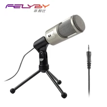 FELYBY SF-960 конденсаторный микрофон для компьютера/телефона/ноутбука Студийный микрофон с подставкой караоке звукозапись Подкаст