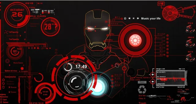 Iron Man The Computer Theme Desktop Of Tony Stark S Jarvis System