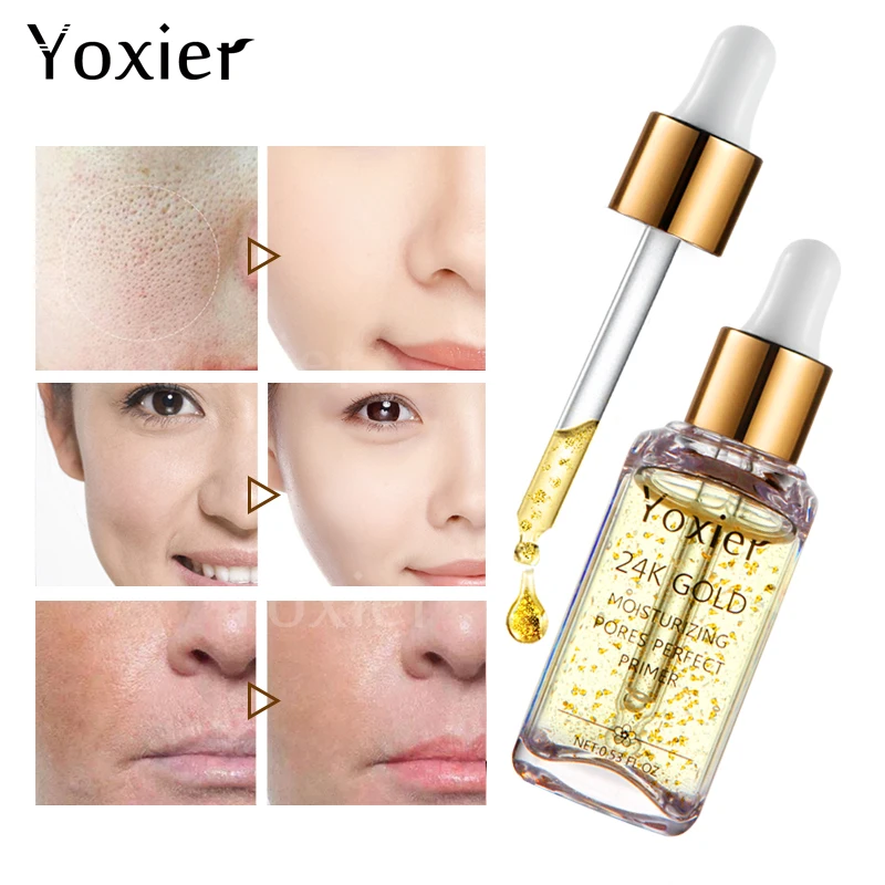 3 шт./лот Yoxier брендовая основа для макияжа увлажняющая эссенция 24k Gold контроль