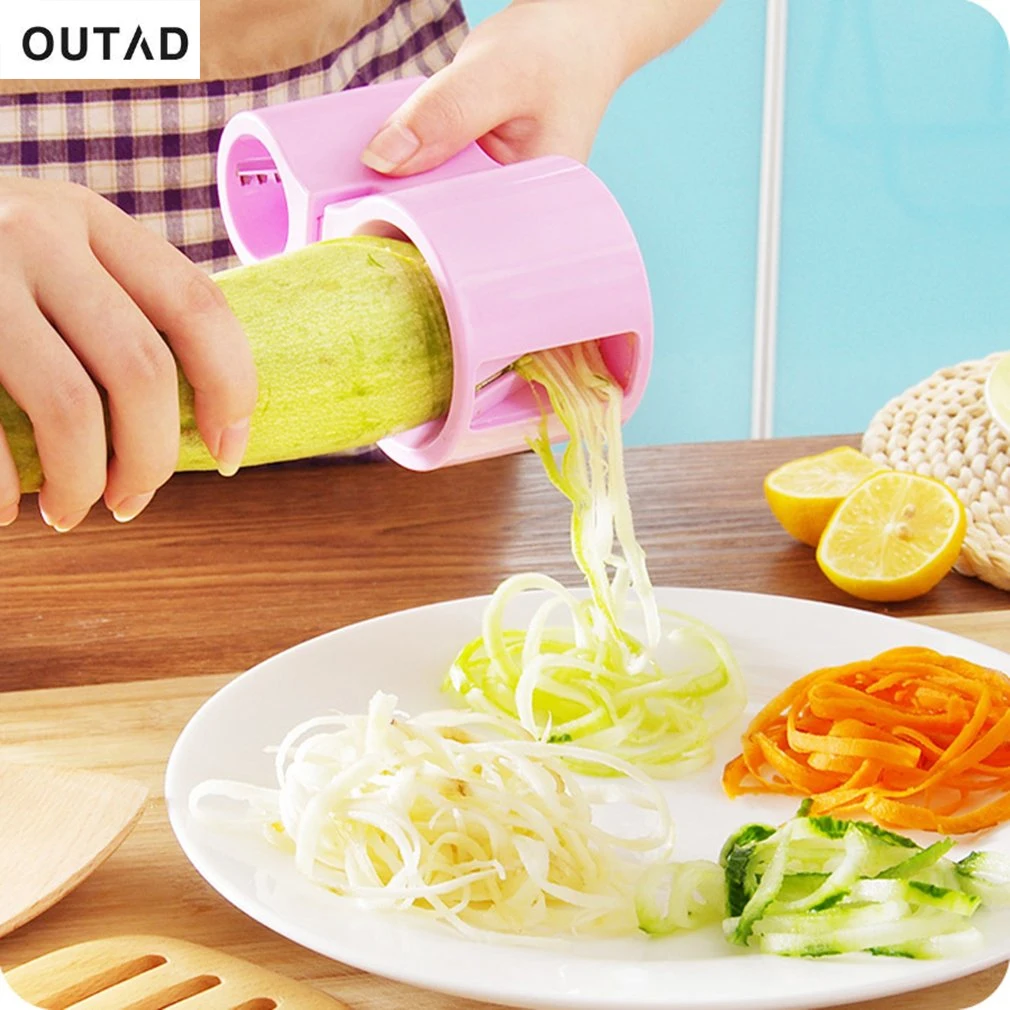 

Superior qualityDual Spiral Vegetable Cutter Zucchini Noodle Pasta Ribbon Spaghetti Slicer Useful Kitchen Tool Cheap Stylish