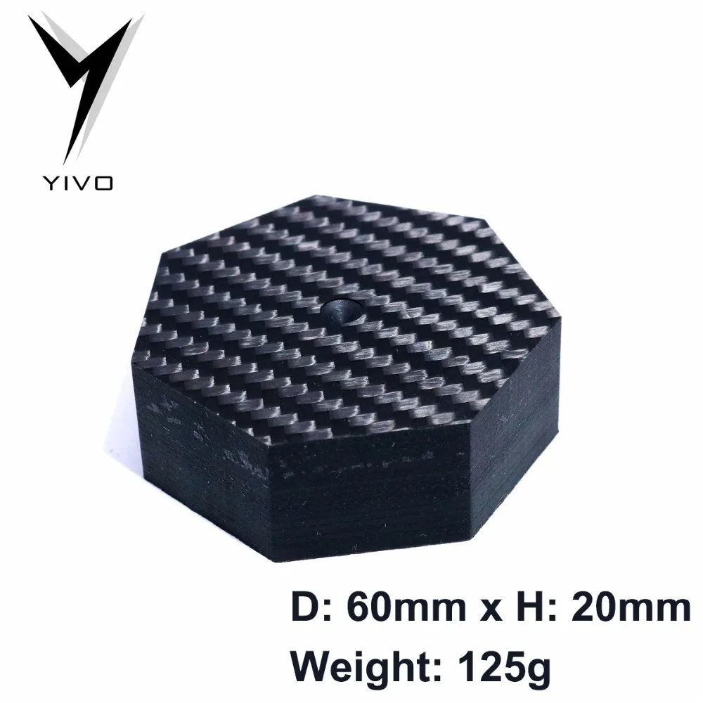 4 قطعة D: 60 مللي متر x H: 20 مللي متر كبيرة ألياف الكربون 7-الجانب الصوت CD مكبر كهربائي خزانة الدوار وسادة للقدم صدمة امتصاص القدم حامل الوسادة