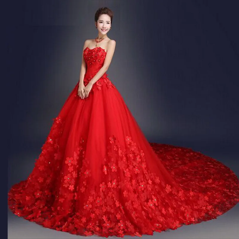 2017-Hot-Sale-Sweetheart-Sleeveless-Royal-Train-Lace-Up-Floor-Length-Wedding-Dress-Vestido-De-Noiva (2)