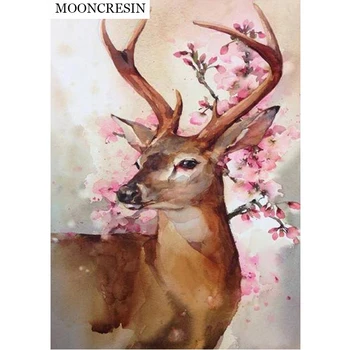 

Diy Diamond Embroidery Cross Stitch Animal Sika Deer 5D Diamond Painting Mosaic Resin Of Rhinestone Needlework Christmas Decor