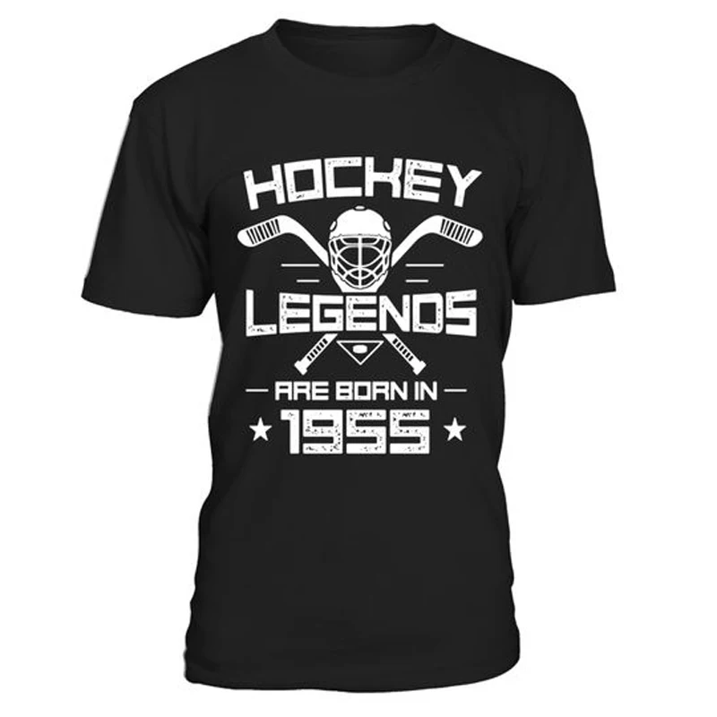 Новые классные хоккейные высококачественные хлопковые мужские футболки с принтом логотипа повседневная одежда - Цвет: Черный