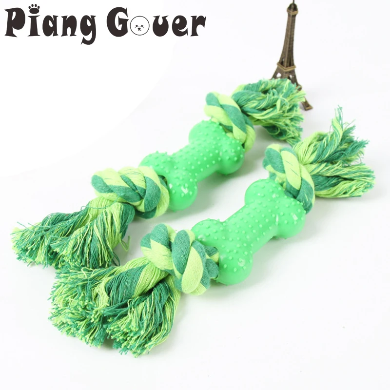 green bone dog toy