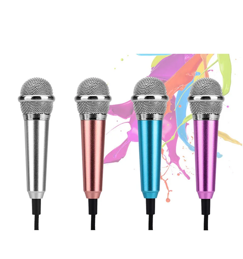 

Portable Mini Microphone Stereo Karaoke Sound Record 3.5mm Plug For All Smartphone Notebook