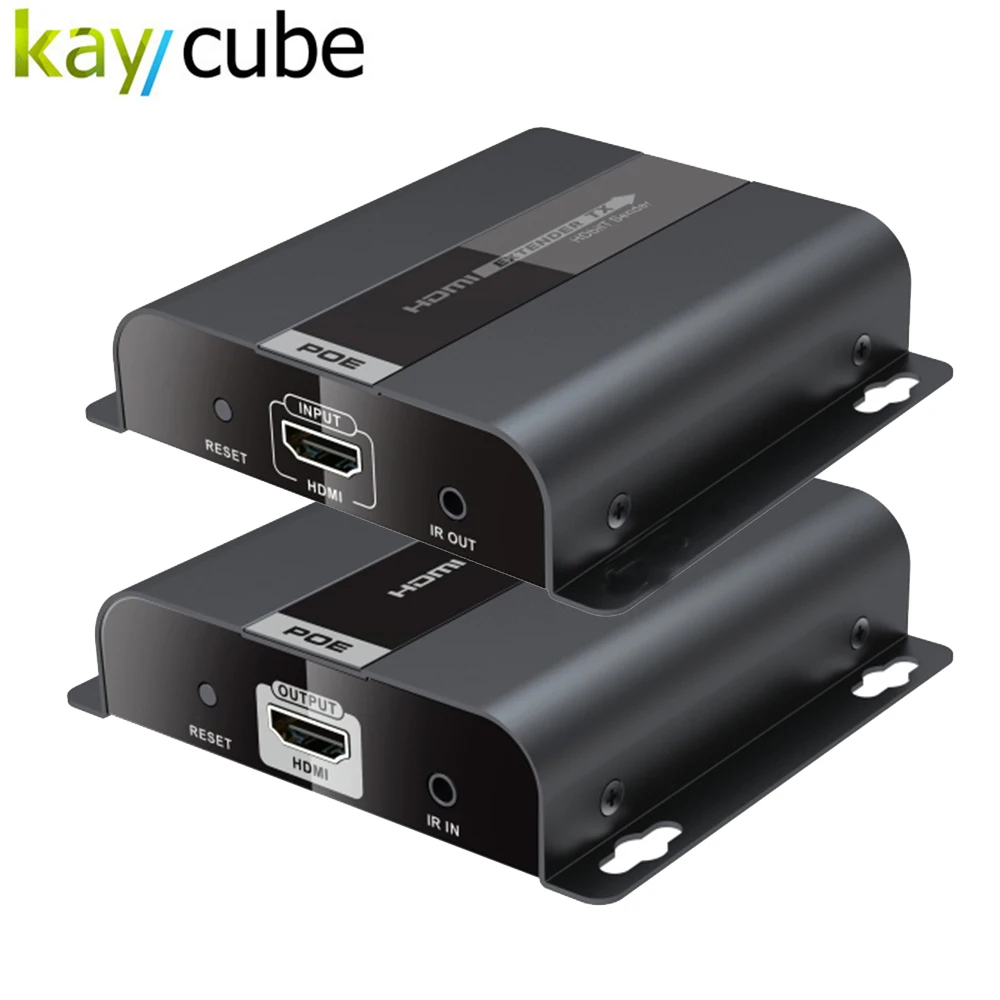 Kaycube New 383POE HDbitT HDMI over IP CAT6 Extender with POE up to 1080P60Hz HDCP IR pass back