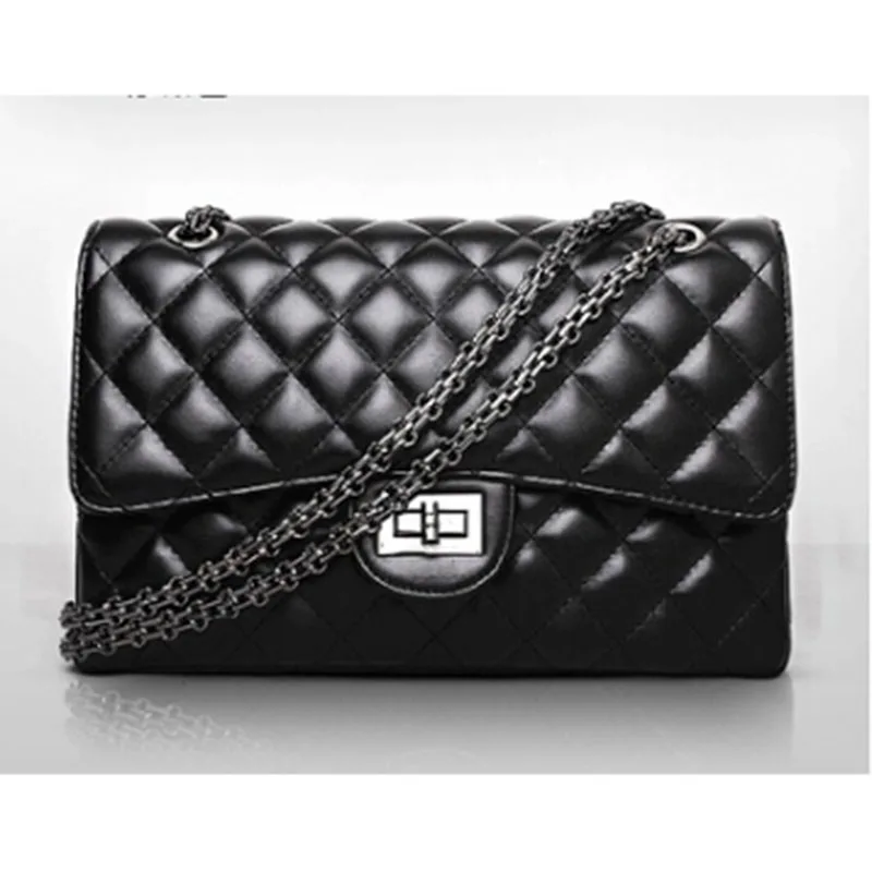2018 Black Women Shoulder Bags Female Party Crossbody Chain Bag Plaid Handbag Quilted Sac A Main Femme Women Leather Handbags