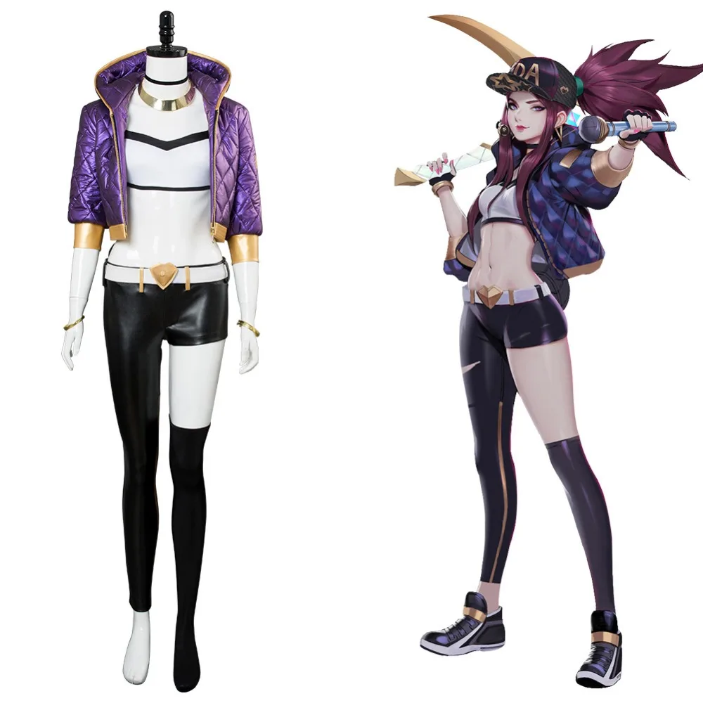 LOL KDA Akali шапка костюм для косплея полный комплект The Rogue Assassin в стиле Акали с