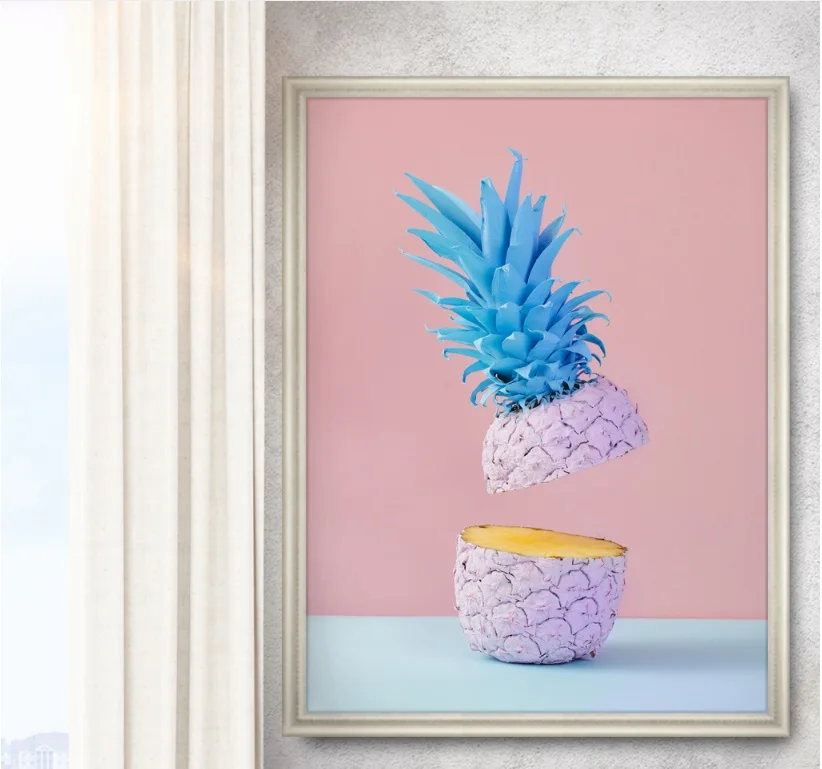 

Nordic Creative Pineapple Banana Modular Print Picture Wall Art Canvas Paintings Decoration for Living Room No Framed