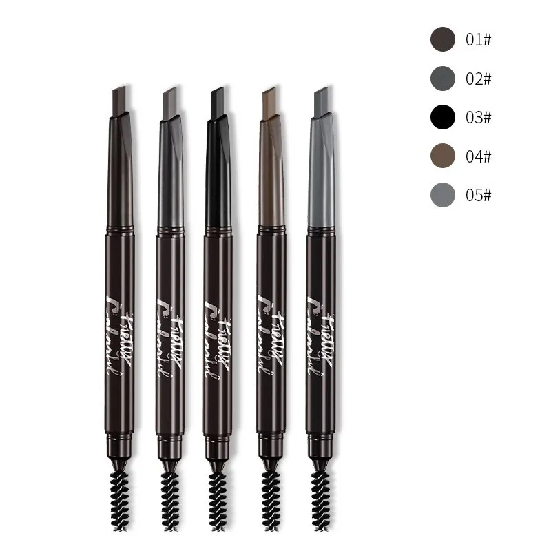 

Double Head Natural Eyebrow Enhancers 2 in 1 Waterproof Eyebrow Pencil+Eyebrow Brushes Tools Brow Eye Definer Makeup
