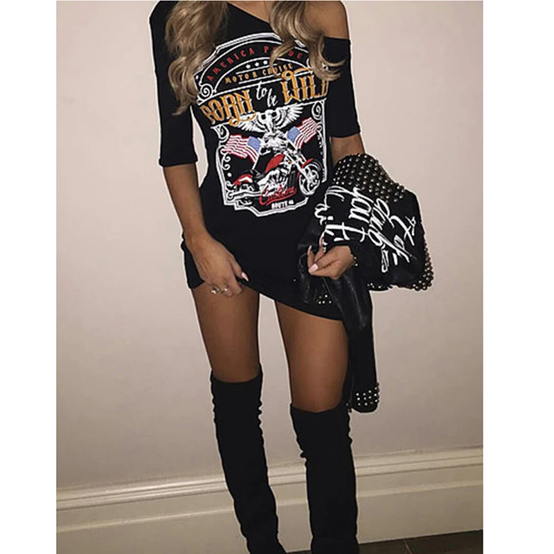 black baggy t shirt dress