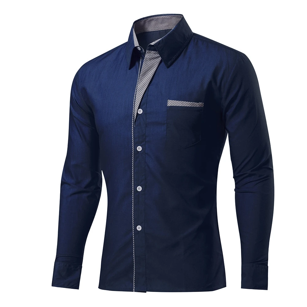 

New 2017 Slim Fit Striped Cotton Casual Shirt High Quality Plus Size Men's Social Dress Shirt Full Sleeve Turn Down Collar