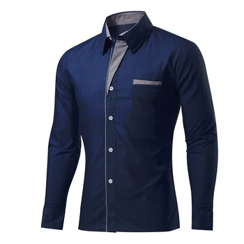 

New 2017 Slim Fit Striped Cotton Casual Shirt High Quality Plus Size Men's Social Dress Shirt Full Sleeve Turn Down Collar