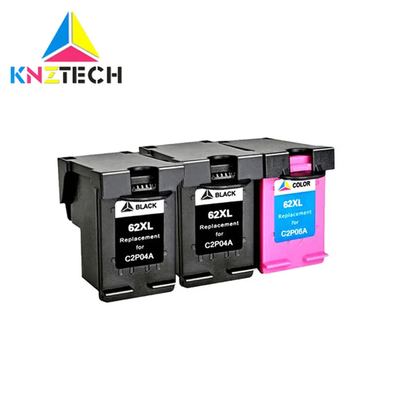 3pcs 62XL Ink Cartridge Replacement for 62 XL for62 Envy 5640 OfficeJet 200 5540 5740 5542 7640 printers