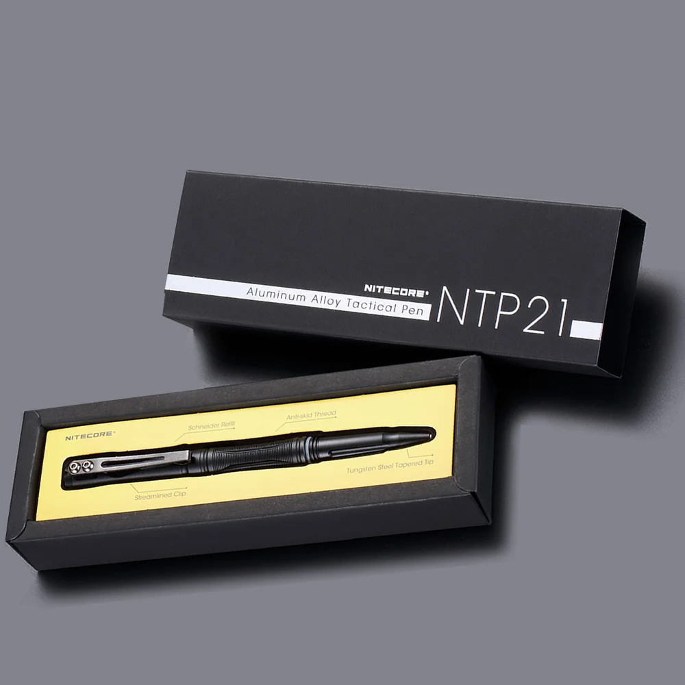 Nitecore NTP21 стеклянный выключатель Вольфрамовая сталь+ алюминиевый сплав тактическая ручка многофункциональные инструменты для самозащиты черный