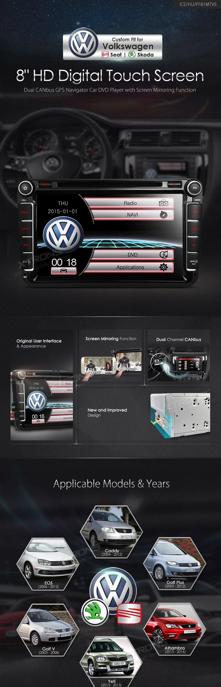 Perfect 8" Special Car DVD for Seat Toledo 2013-2015 & Alhambra 2013-2016 with Android Mirror Link Support & Dual Channel CanBus System 0 Perfect 8" Special Car DVD for Seat Toledo 2013-2015 & Alhambra 2013-2016 with Android Mirror Link Support & Dual Channel CanBus System 0