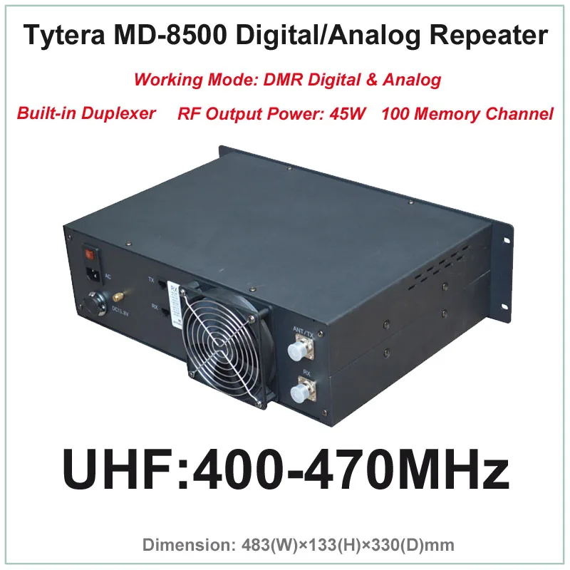 Tytera TYT MD-8500 UHF 400-470MHz DMR цифровая и аналоговая профессиональная рация повторитель с Duplexer(RF выходная мощность 45 Вт