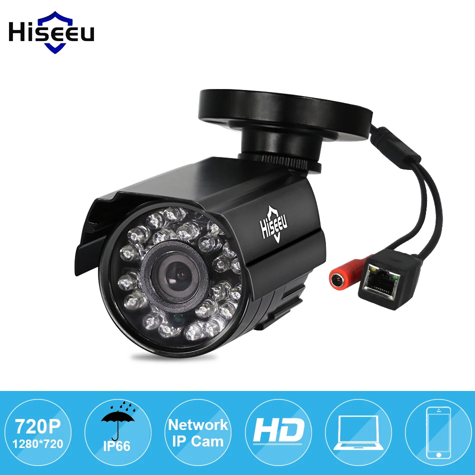Hiseeu 720P Mini IP Camera HI3518E Security Bullet IP CCTV Camera